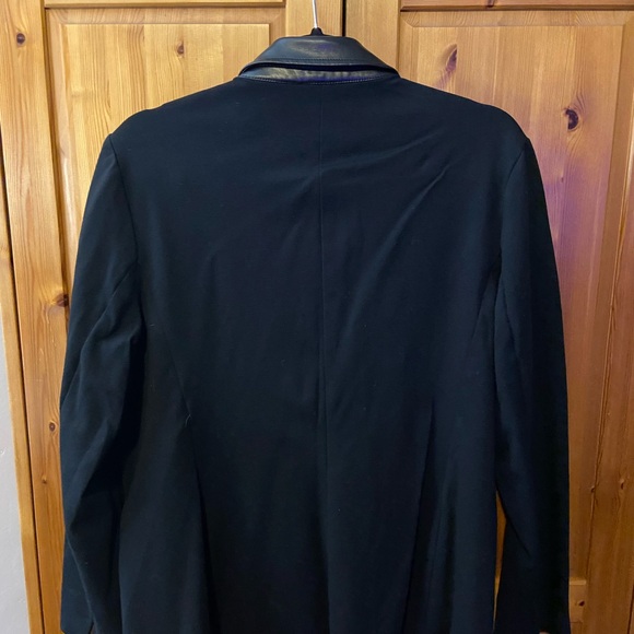 Black Women's Blazer with Leather Accents - Picture 4 of 4